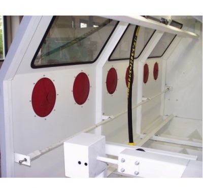 Blast cabinet for aerospace parts