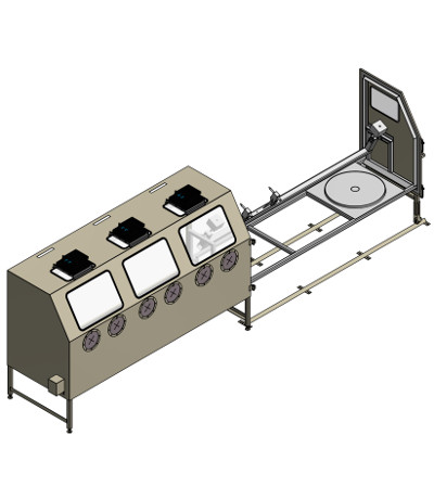 Blast cabinet for aerospace parts
